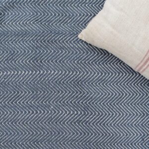 Alfombra de interior y exterior estampado espiga azul