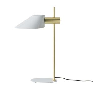 Lámpara de mesa metal blanco y dorado