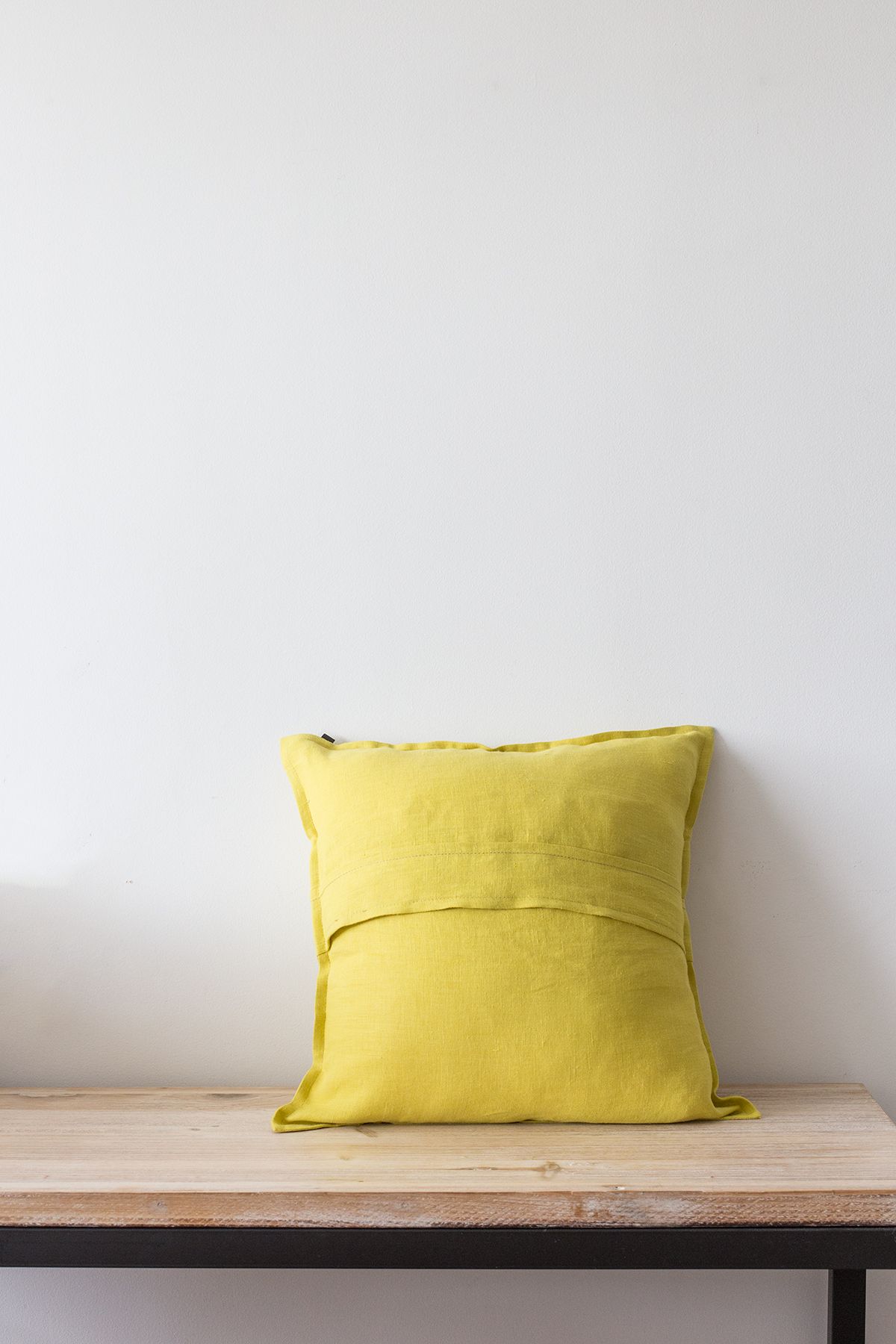 Funda de cojín de lino amarillo mostaza - Imagen 2