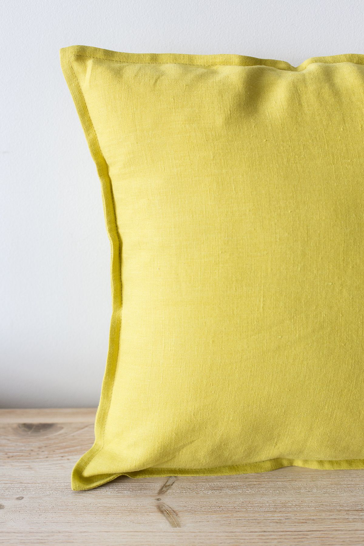Funda de cojín de lino amarillo mostaza - Imagen 4