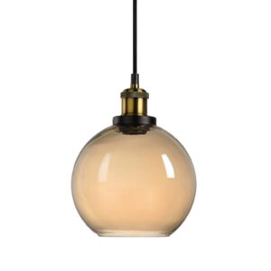 Lámpara colgante de vidrio ámbar (esfera)