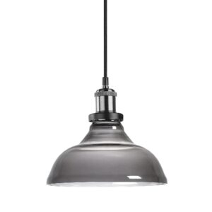 Lámpara colgante de vidrio gris (plana)