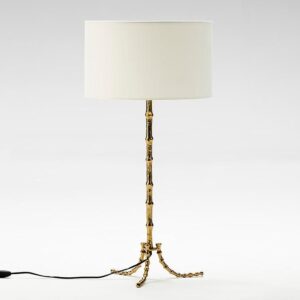 Lámpara de mesa con base dorada